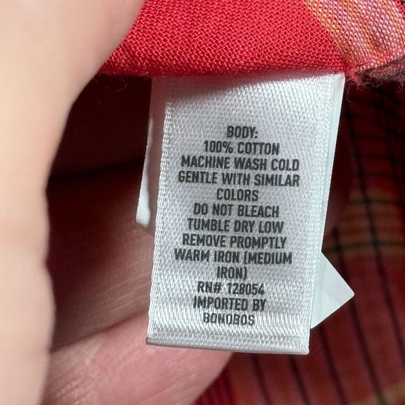 Bonobos Mens Button Up Shirt L Red Yellow Plaid Slim Fit Long Sleeve Western NEW - Picture 9 of 10